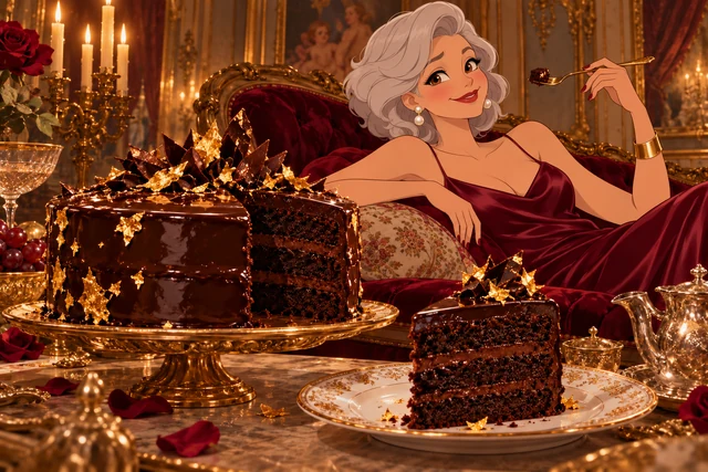 Death by Chocolate… and Edible Gold in an opulent palace scene, with realistic food and original animated characters.