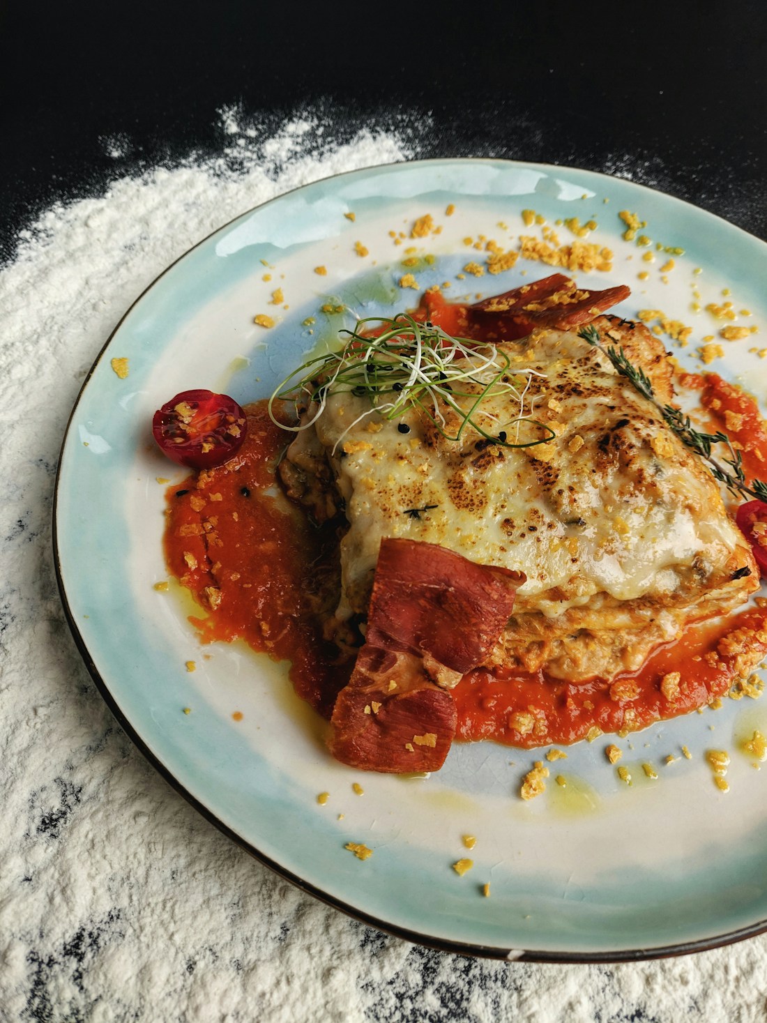Illustrative baked lasagne
